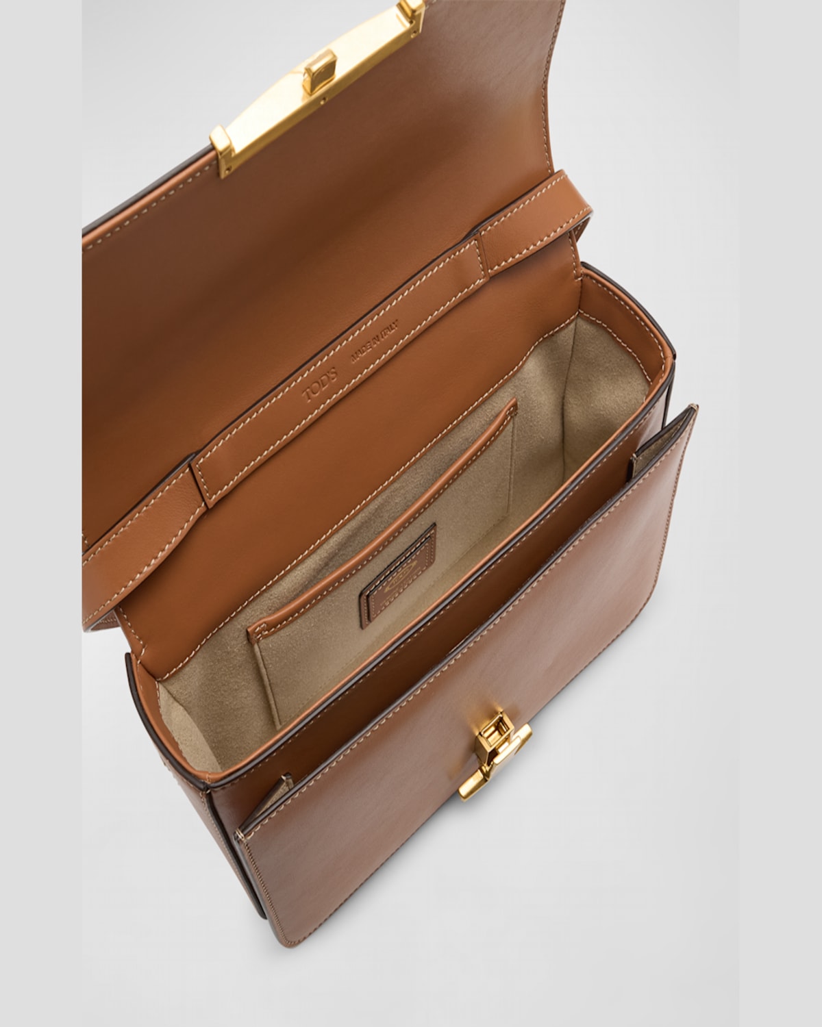 Tod's T Timeless Mini Leather Crossbody Bag In Kenia Scuro