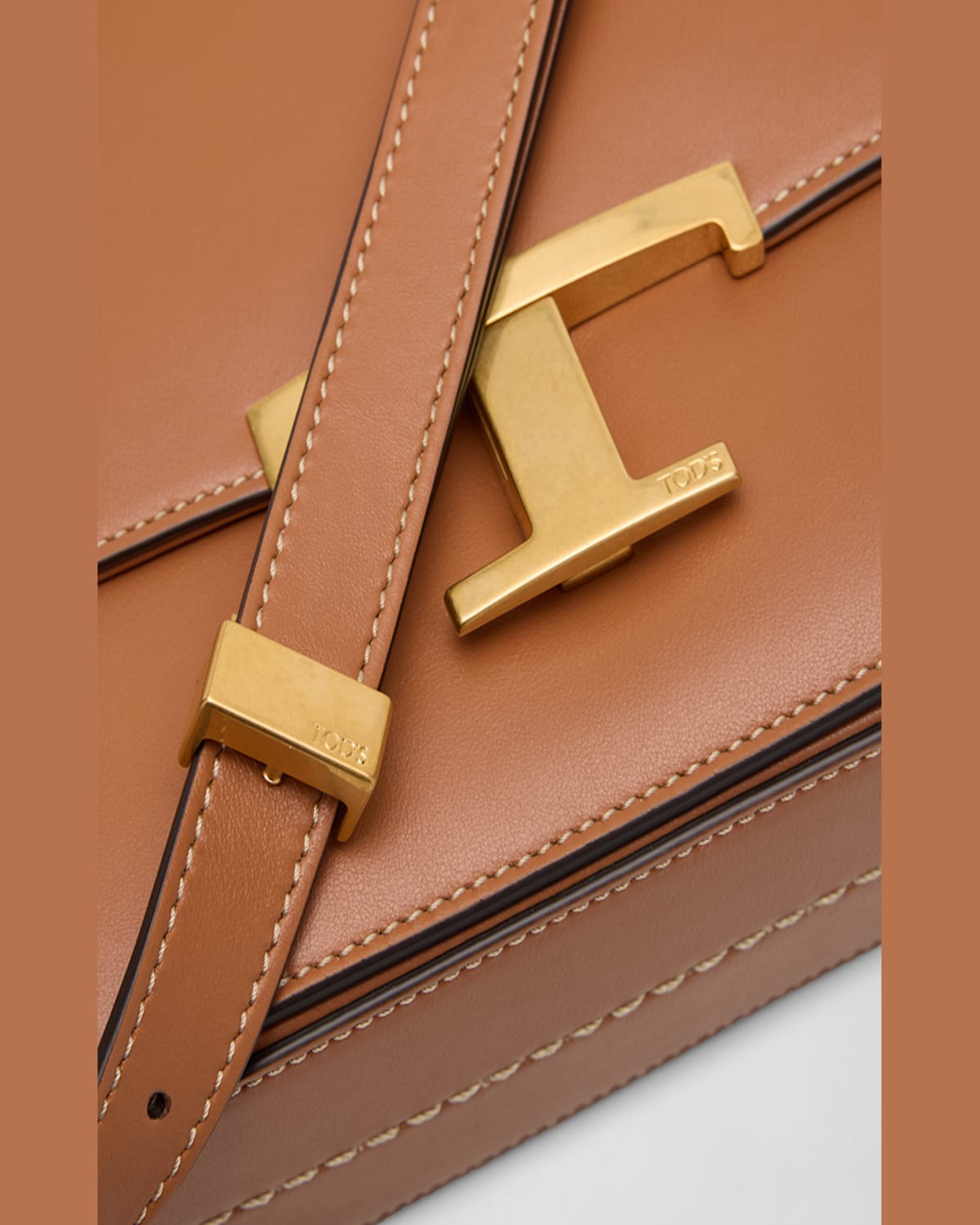 Tod's T Timeless Mini Leather Crossbody Bag In Kenia Scuro