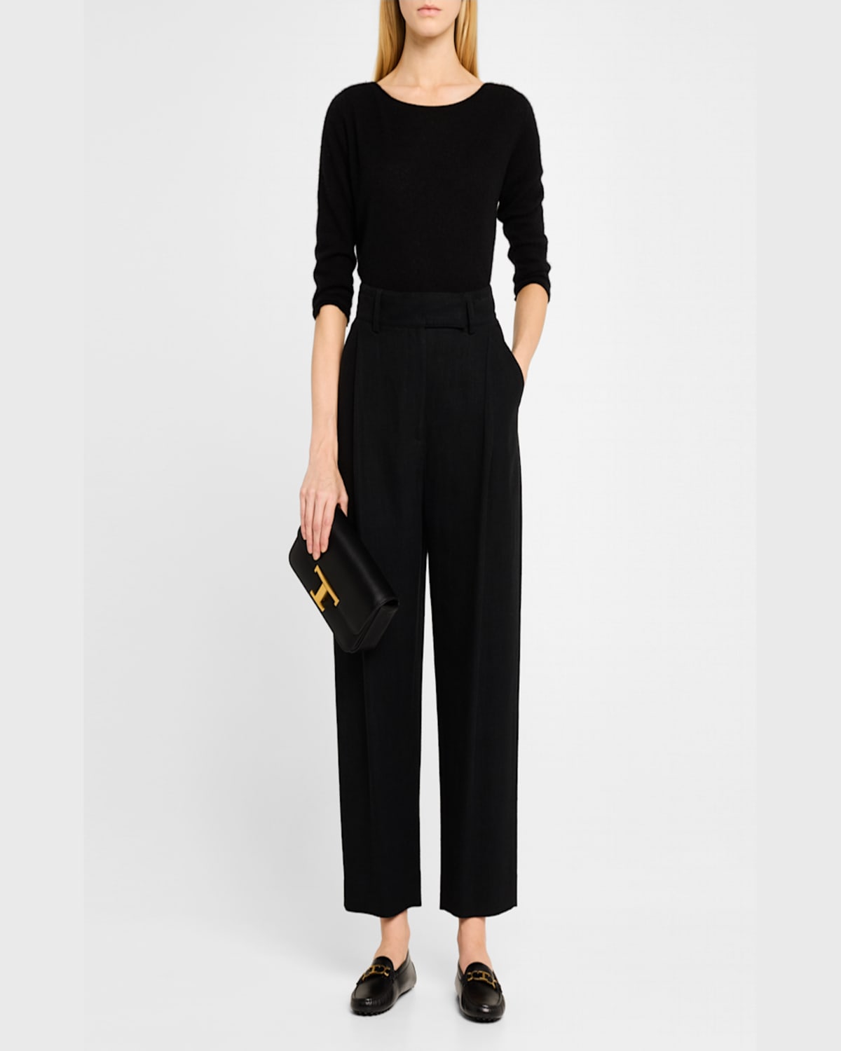 Tod's Micro T-timeless Leather Shoulder Bag In Nero