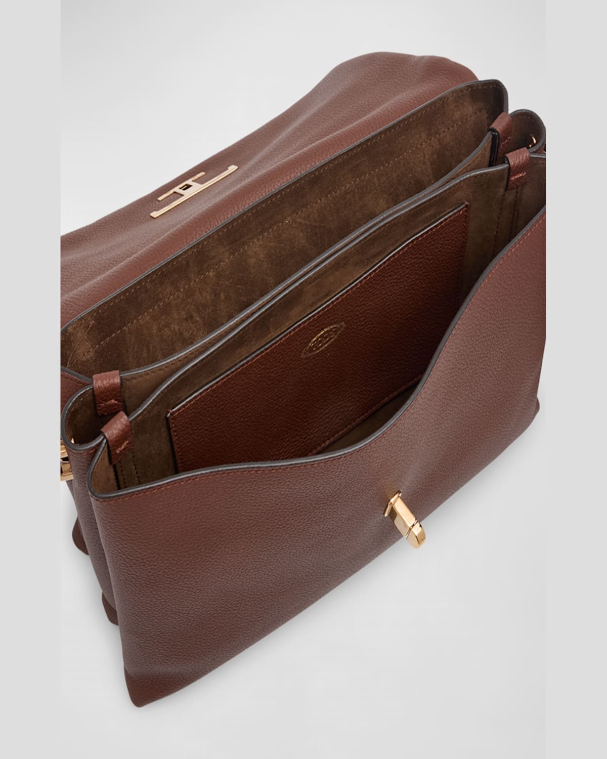 TOD'S 3-COMPARTMENT FLAP LEATHER CROSSBODY BAG 