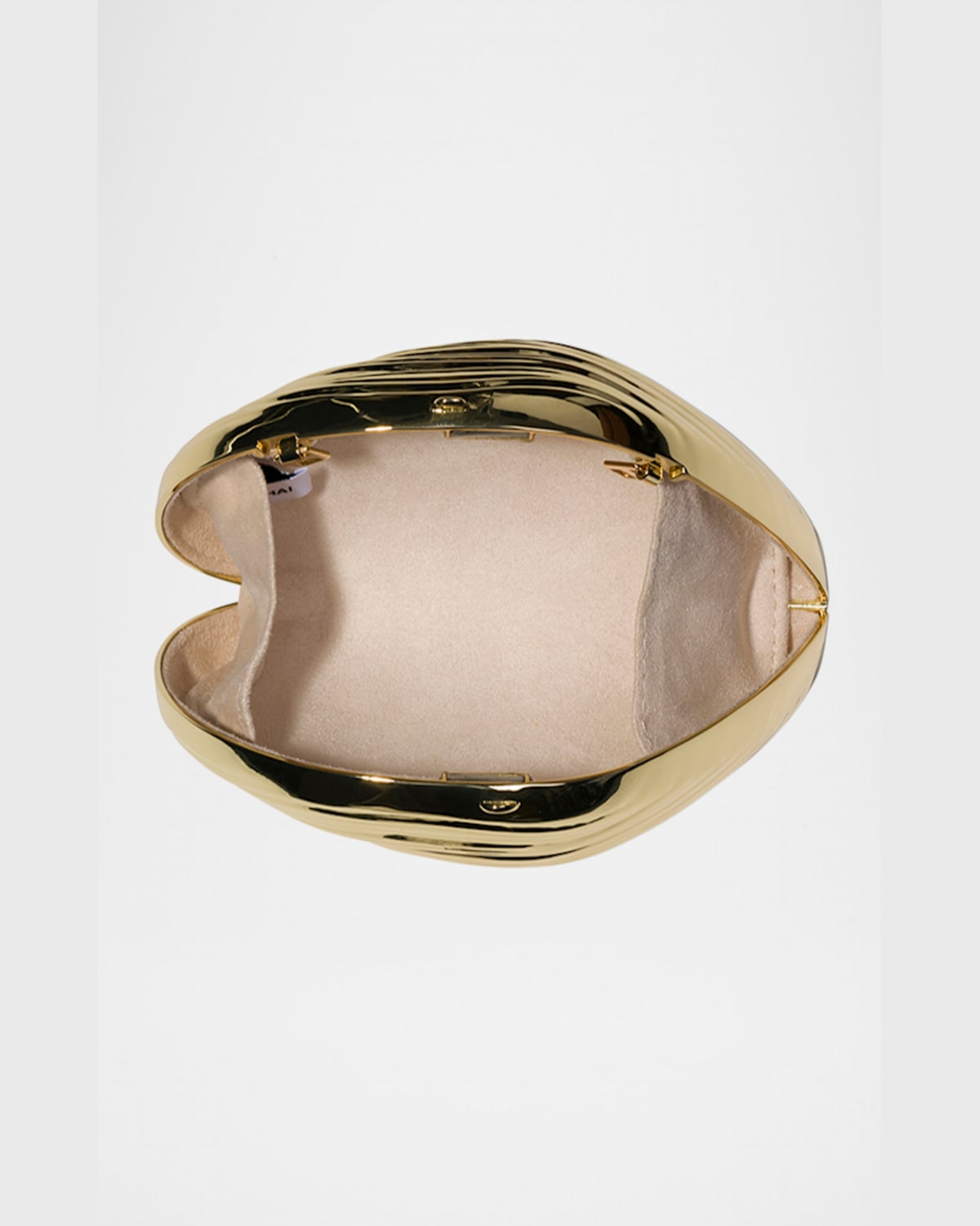 Simkhai Bridget Mini Metal Oyster Shell Clutch Bag In Gold