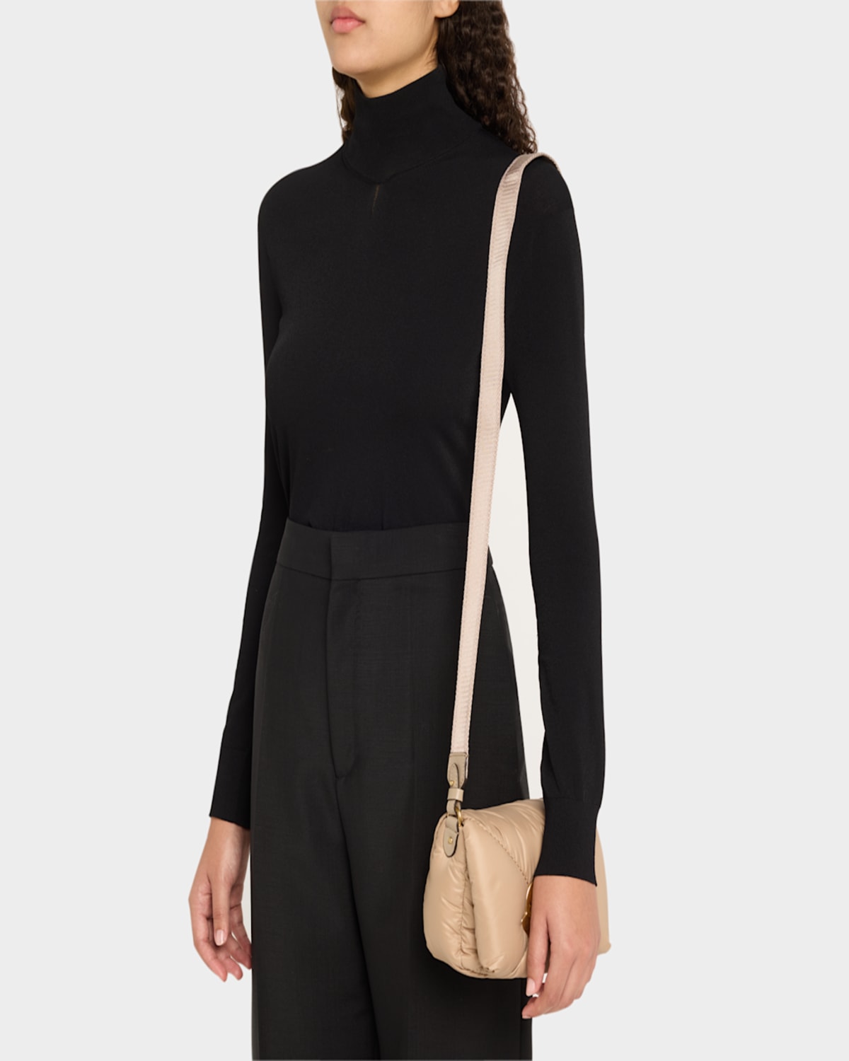 Moncler Mini Puf Crossbody Bag In Beige