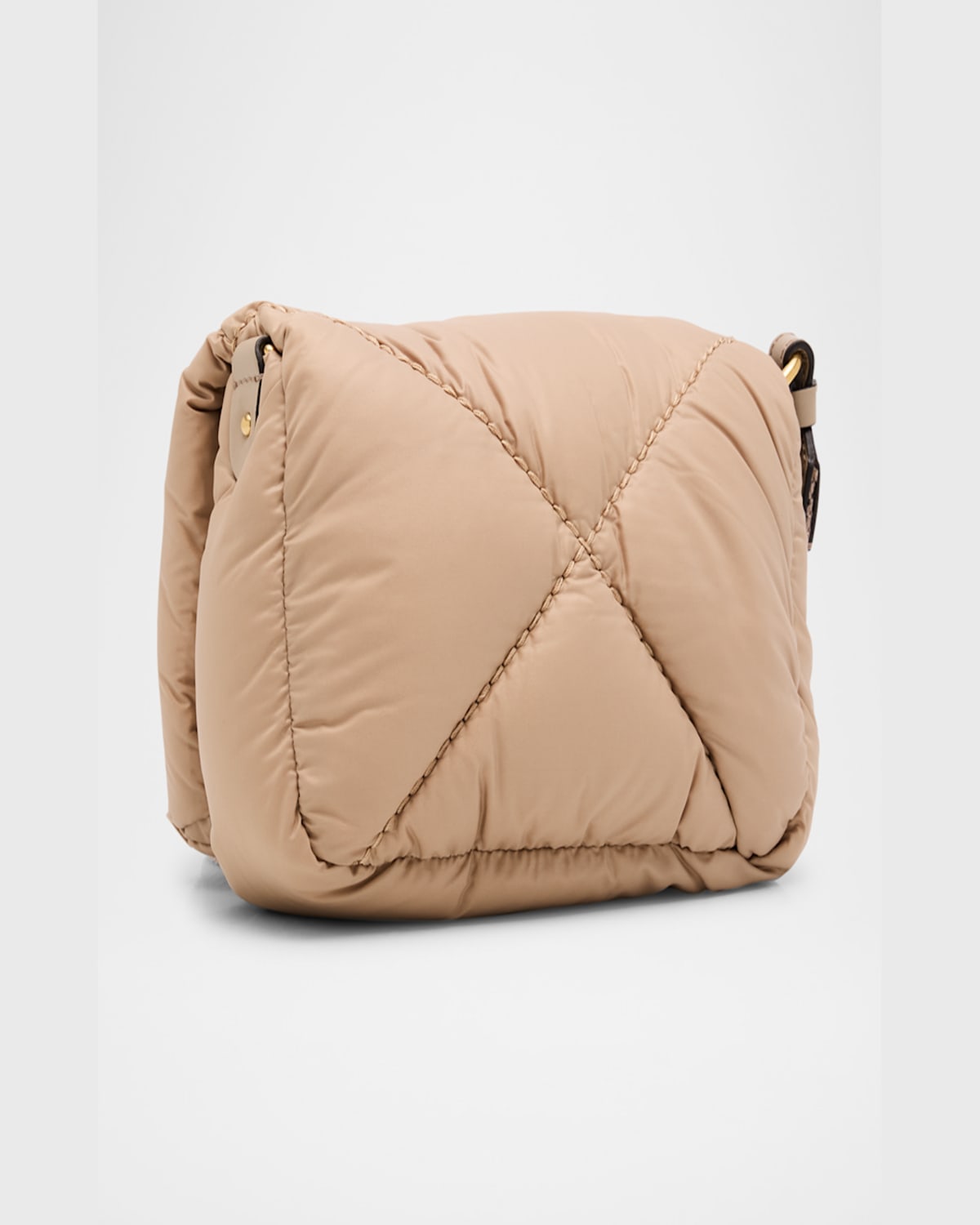 Moncler Mini Puf Crossbody Bag In Beige
