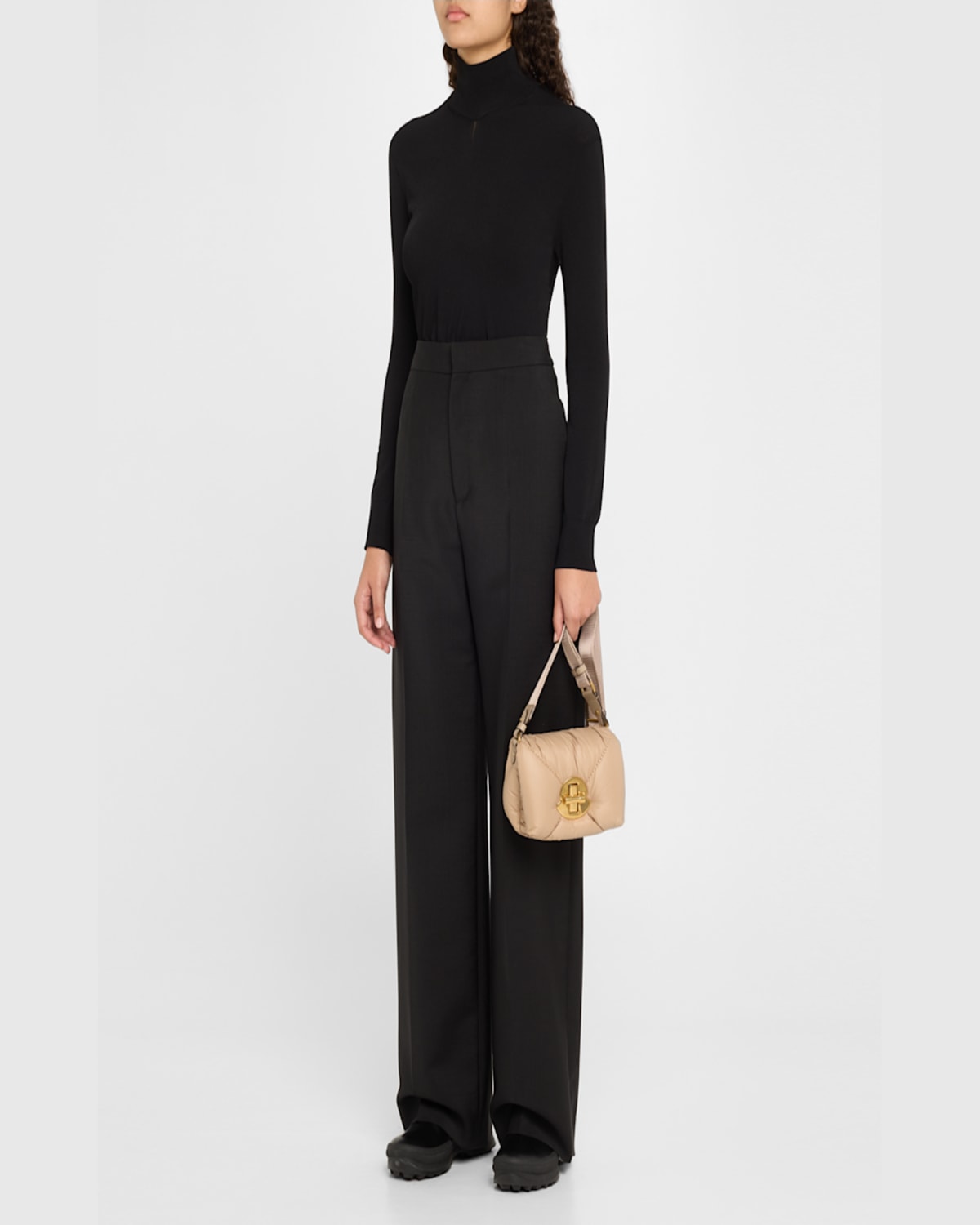 Moncler Mini Puf Crossbody Bag In Beige