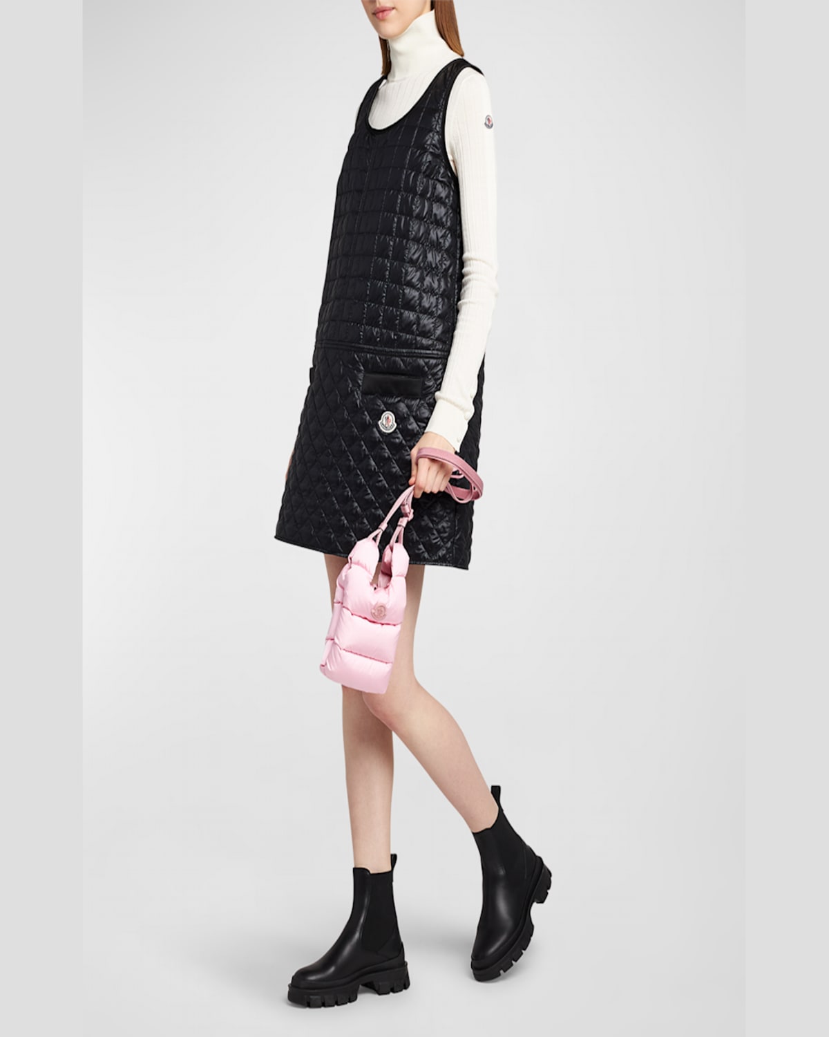 Moncler Legere Small Crossbody Bag In Medium Pink