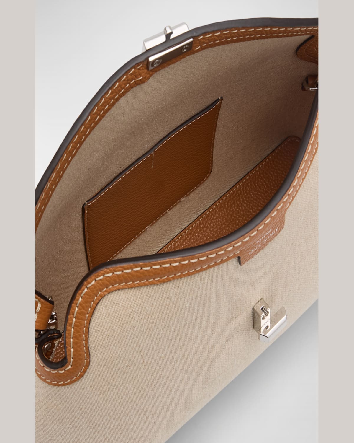 Totême Toteme T-lock Canvas Top Handle Bag In Dark Green