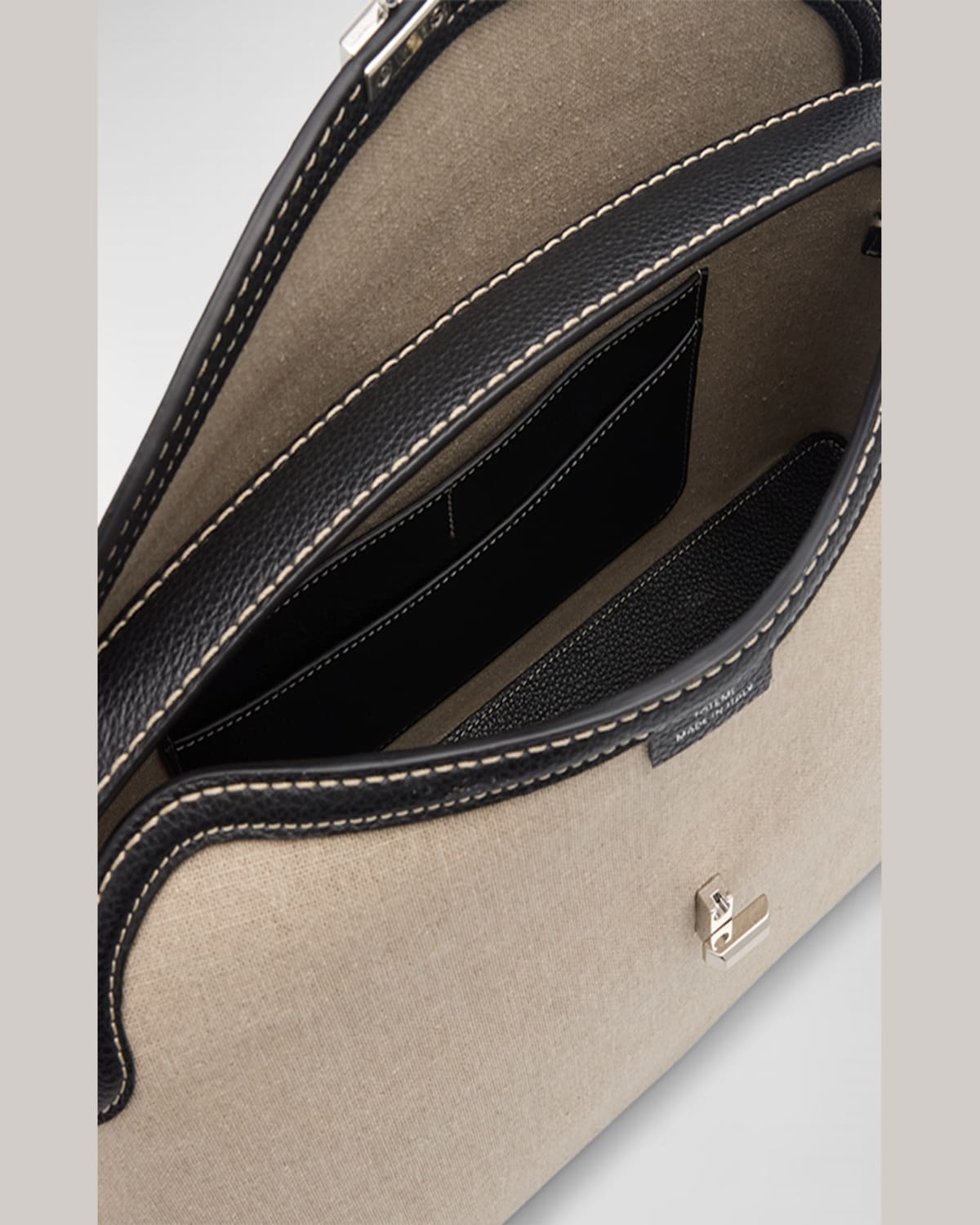 Totême T-lock Canvas Top-handle Bag In Dark Green