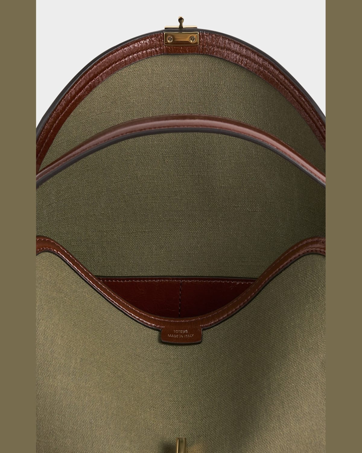 Totême T-lock Canvas Top-handle Bag In Dark Green