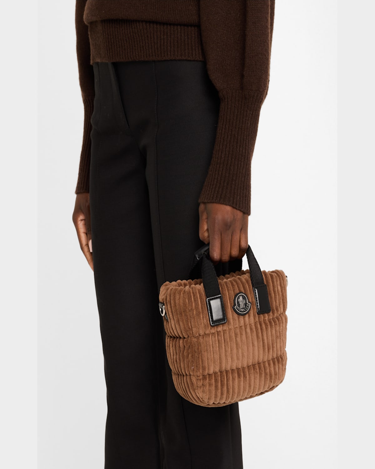 MONCLER CARADOC MINI CORDUROY TOTE BAG 