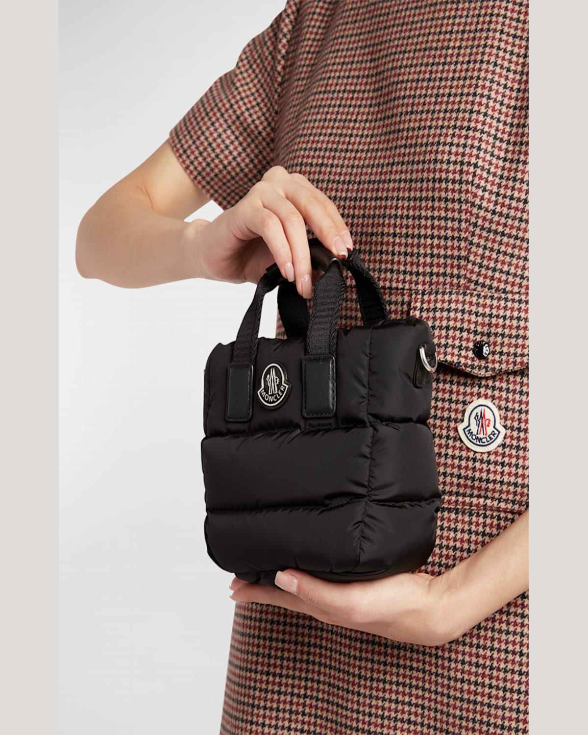 Moncler Micro Caradoc Water Repellent Tote In Black In Black