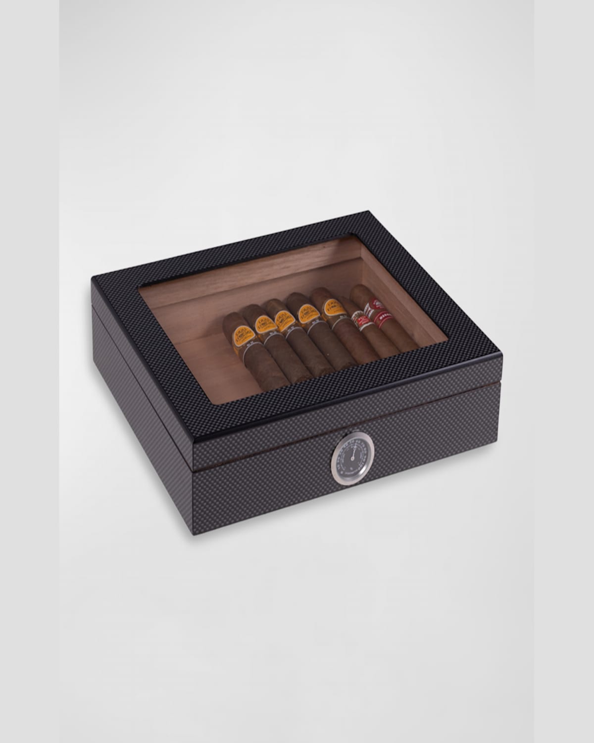 Bey-berk Carbon Fiber Cedar-lined 20-cigar Humidor