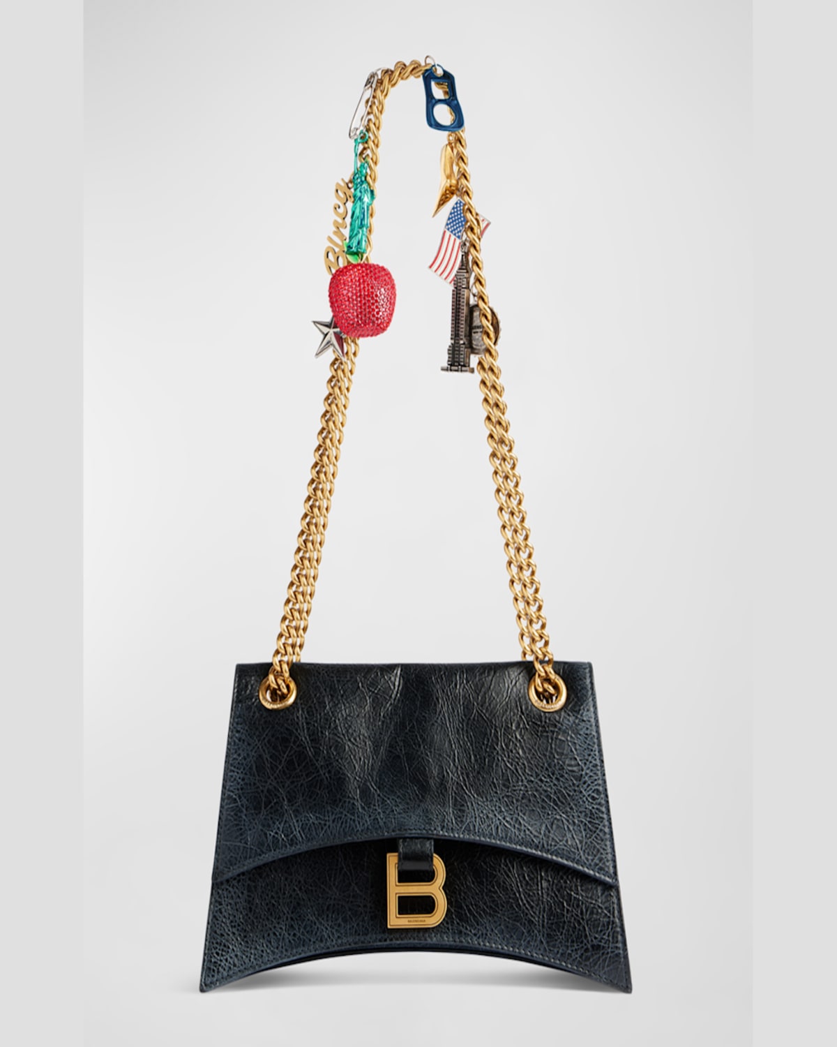 Balenciaga Crush Small Souvenirs Chain Shoulder Bag In 1000 Black