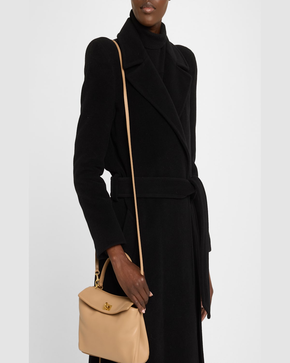 Balenciaga Rodeo Mini Calfskin Shoulder Bag In 2621 Latte