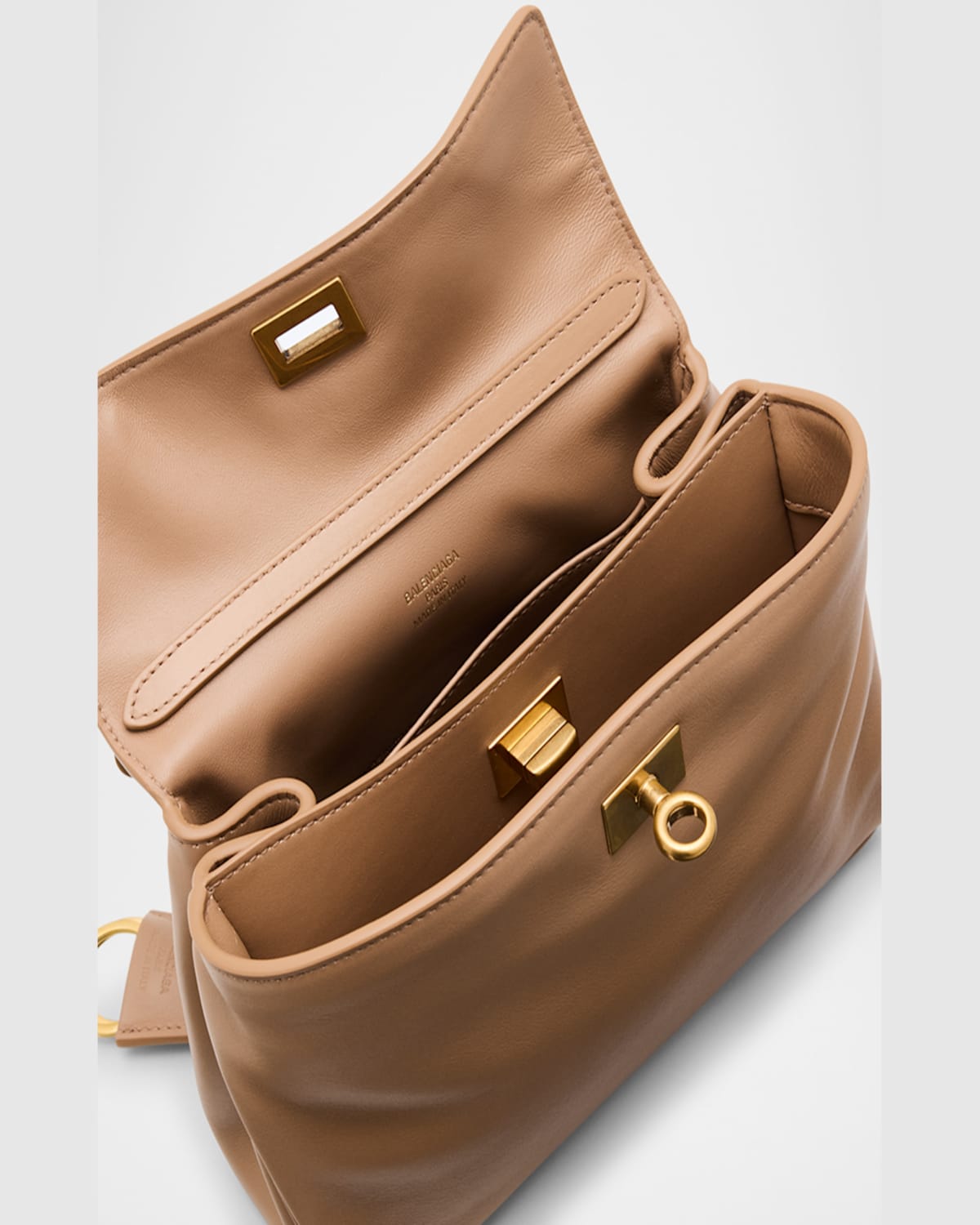 Balenciaga Rodeo Mini Calfskin Shoulder Bag In 2621 Latte