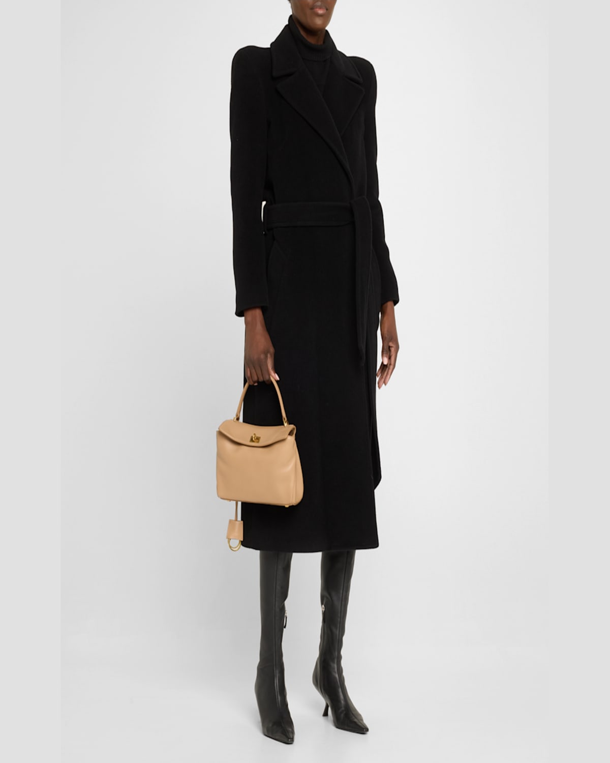 Balenciaga Rodeo Mini Calfskin Shoulder Bag In 2621 Latte