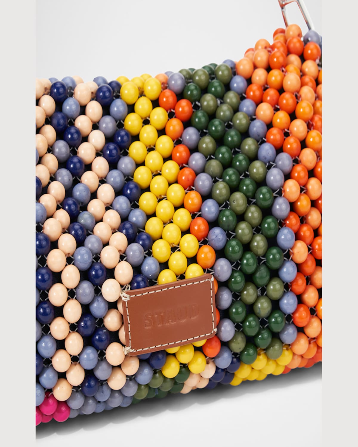 Staud Multicolor Timmy Beaded Shoulder Bag In Multi Bayadere Stripe