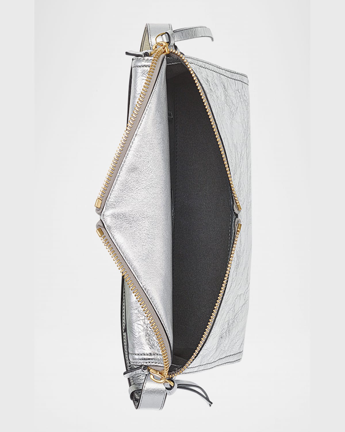 Mcm 3d Diamant Metallic Leather Shoulder Bag In Silver