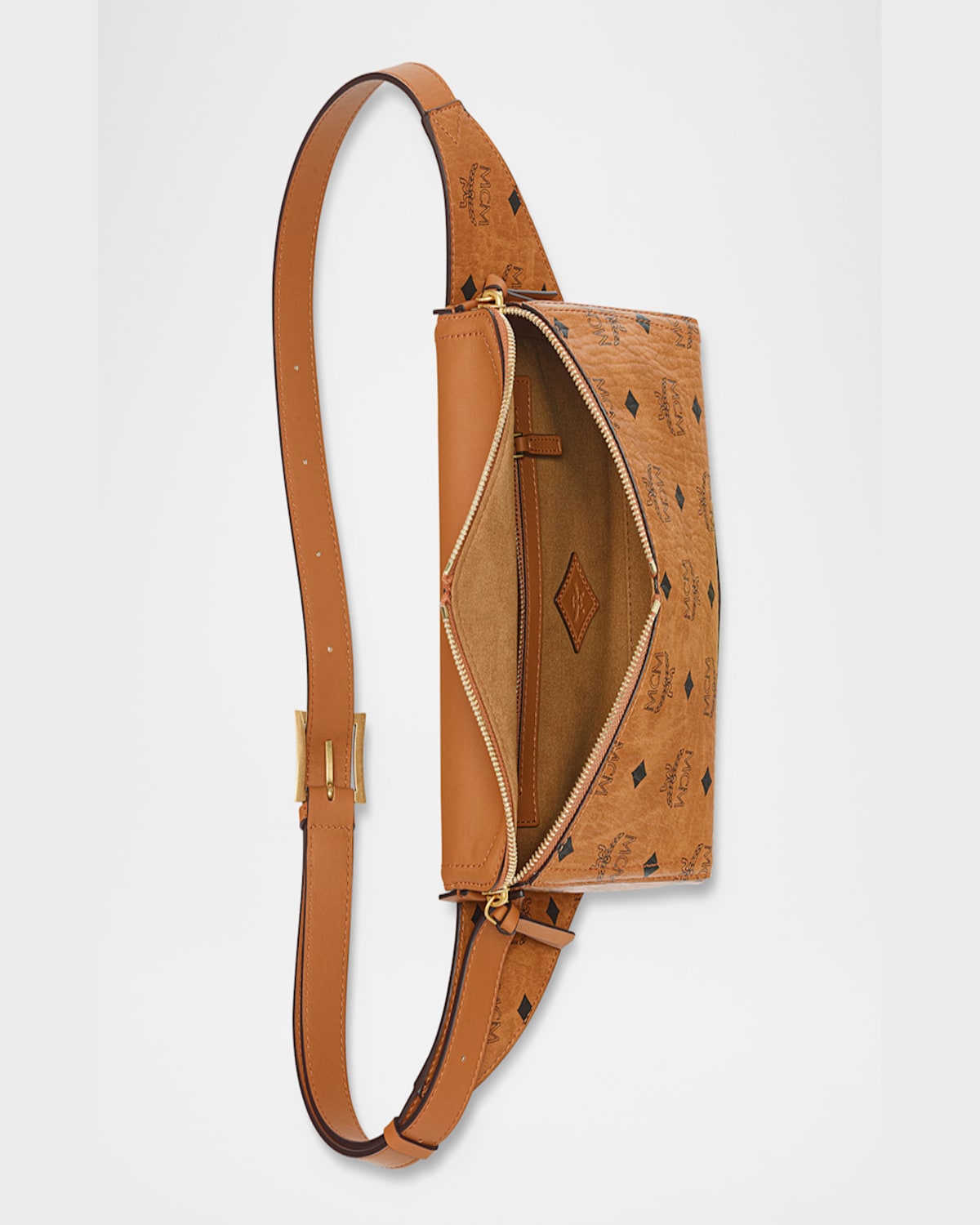 Mcm Small 3d Diamond Visetos Belt Bag In Brown