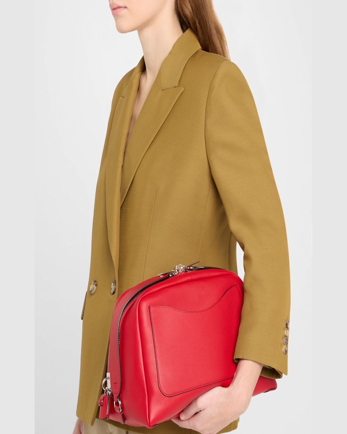 Tod's Darsena Medium Leather Pouch Bag In Savvy Red