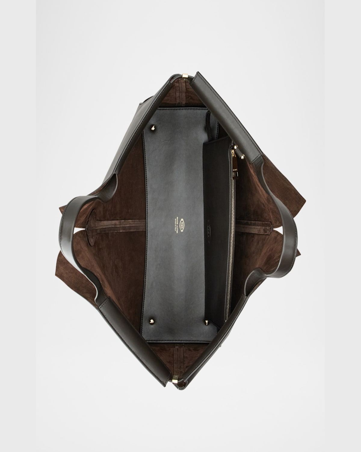 Tod's Media Calf Leather Shopper Tote Bag In Palissandro