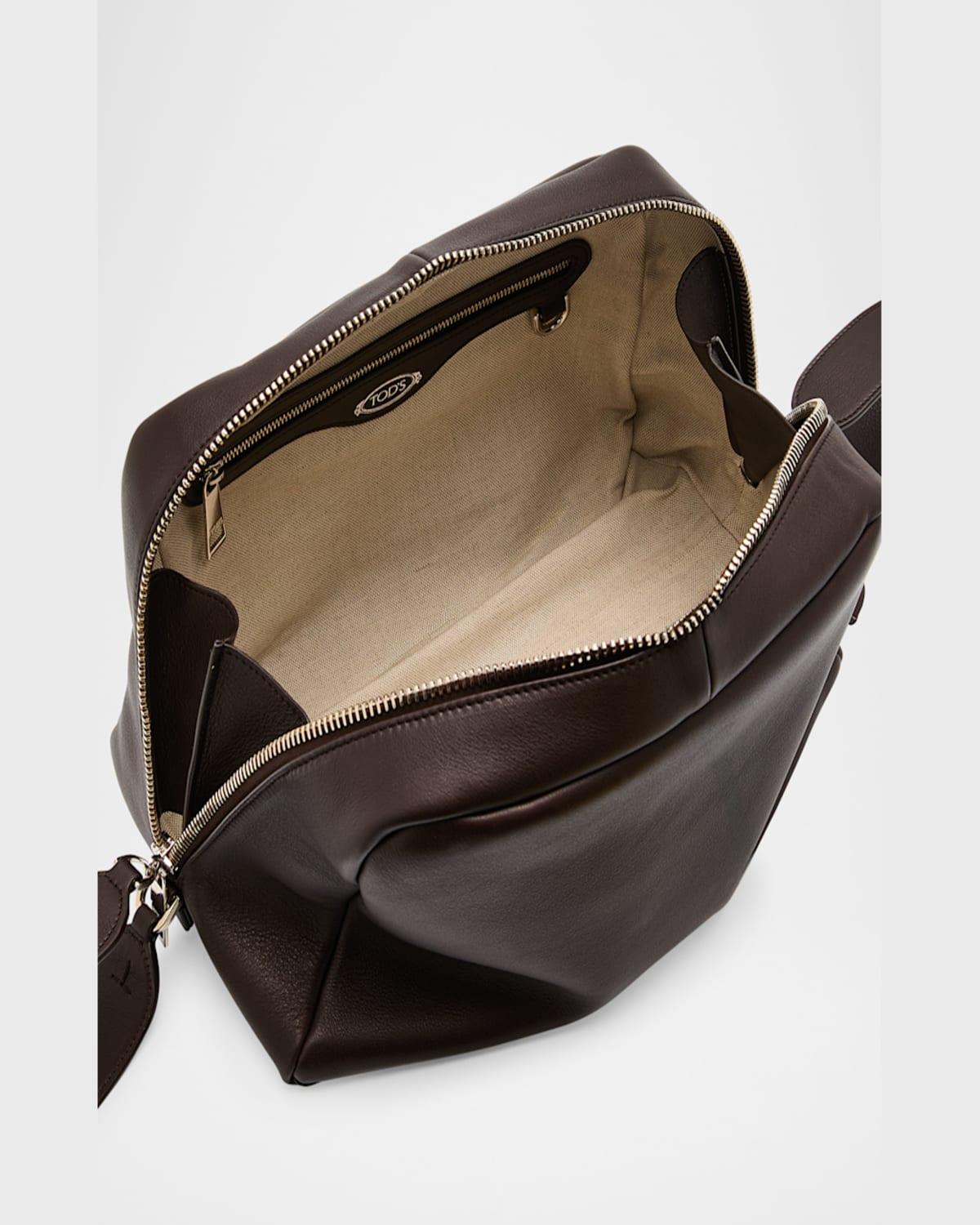 Tod's Darsena Medium Leather Pouch Bag In Palissandro