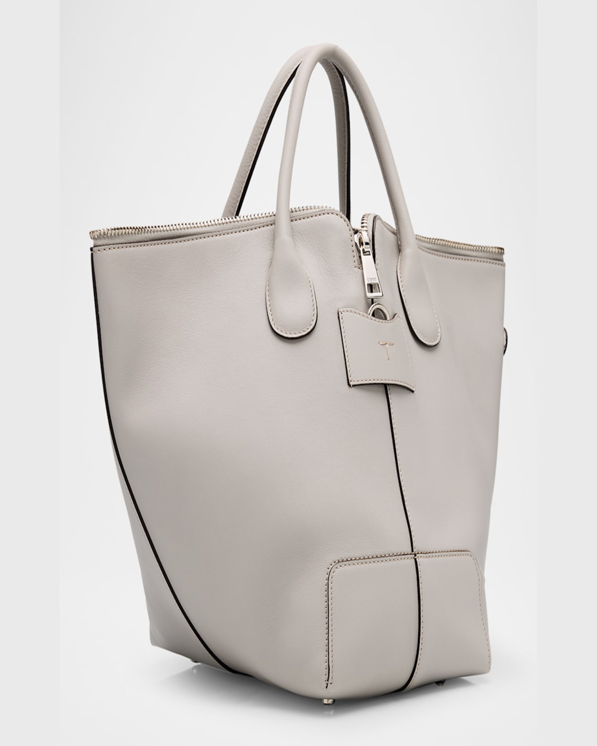 Tod's Di Calf Leather Shoulder Bag In Gabbiano