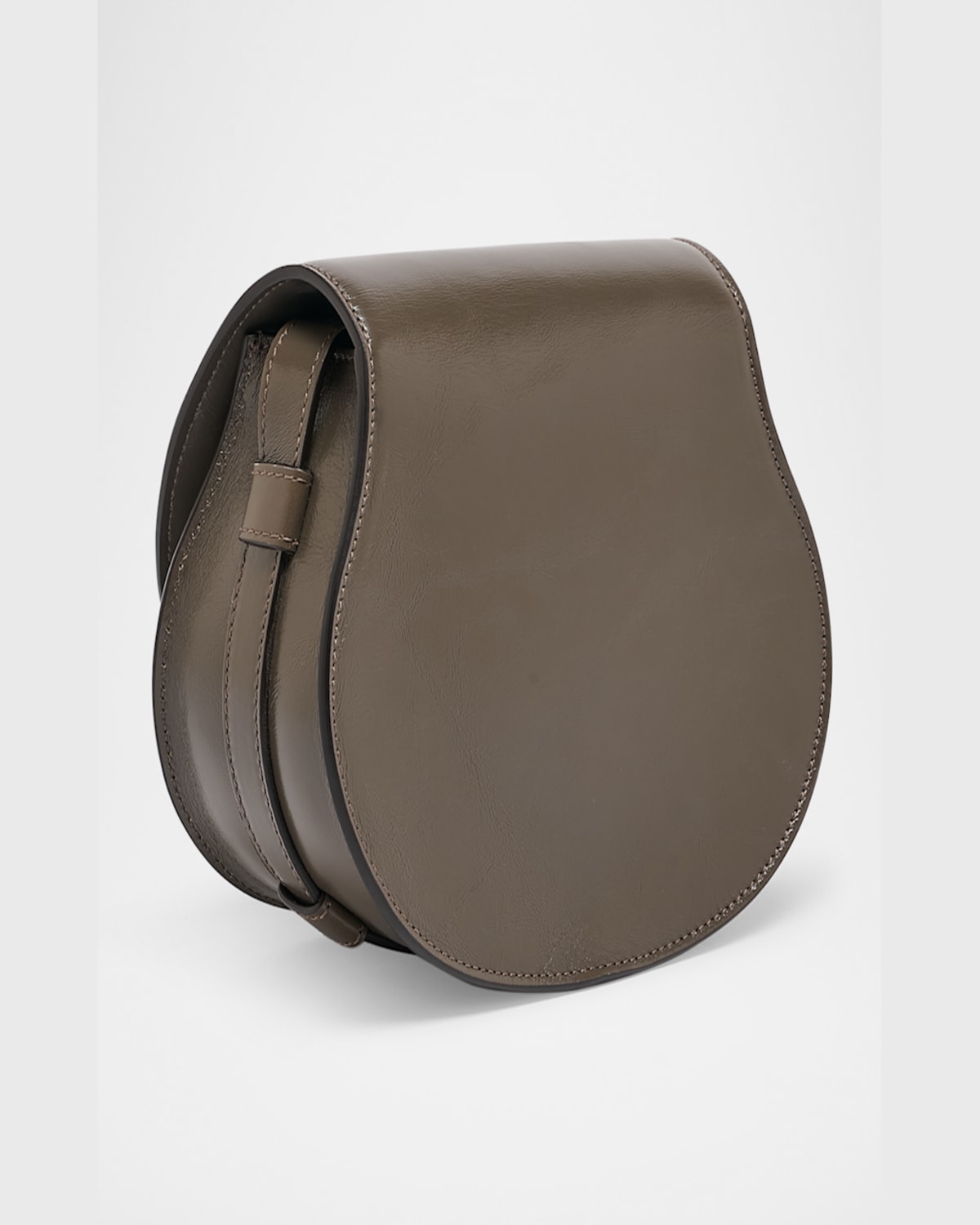 Chloé Marcie Small Crossbody Bag In Shiny Calfskin In Flannel Grey