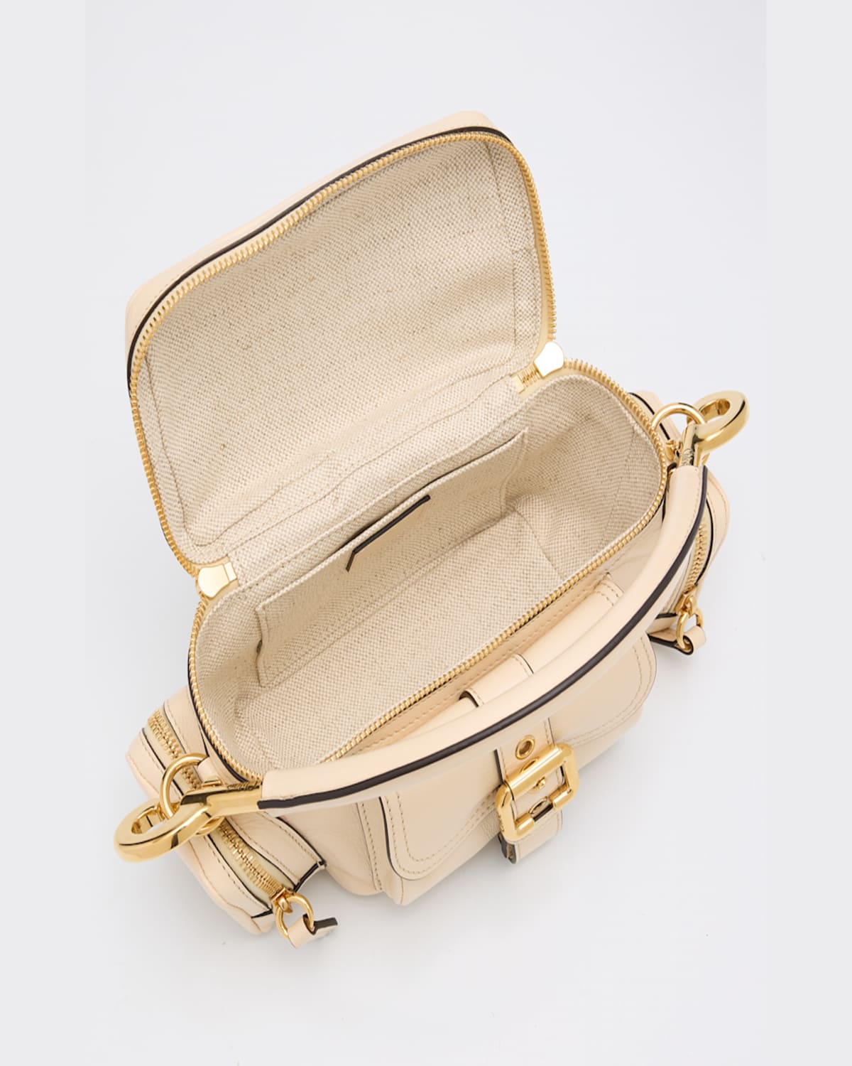 Chloé Camera Bag Small In Natural Shiny Calfskin In Boyish Brown