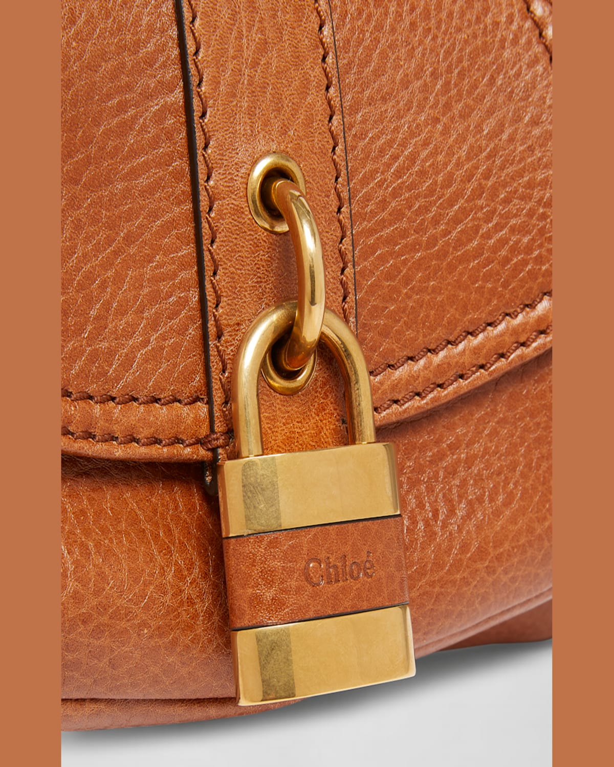 Chloé The 99 Shoulder Bag In Shiny Grained Calfskin In Clay Brown