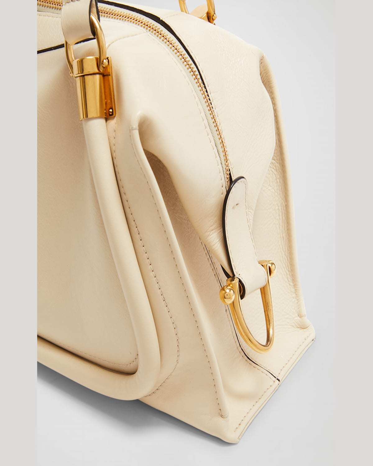 Chloé Paraty 24 Large Bag In Shiny Calfskin In Flannel Grey