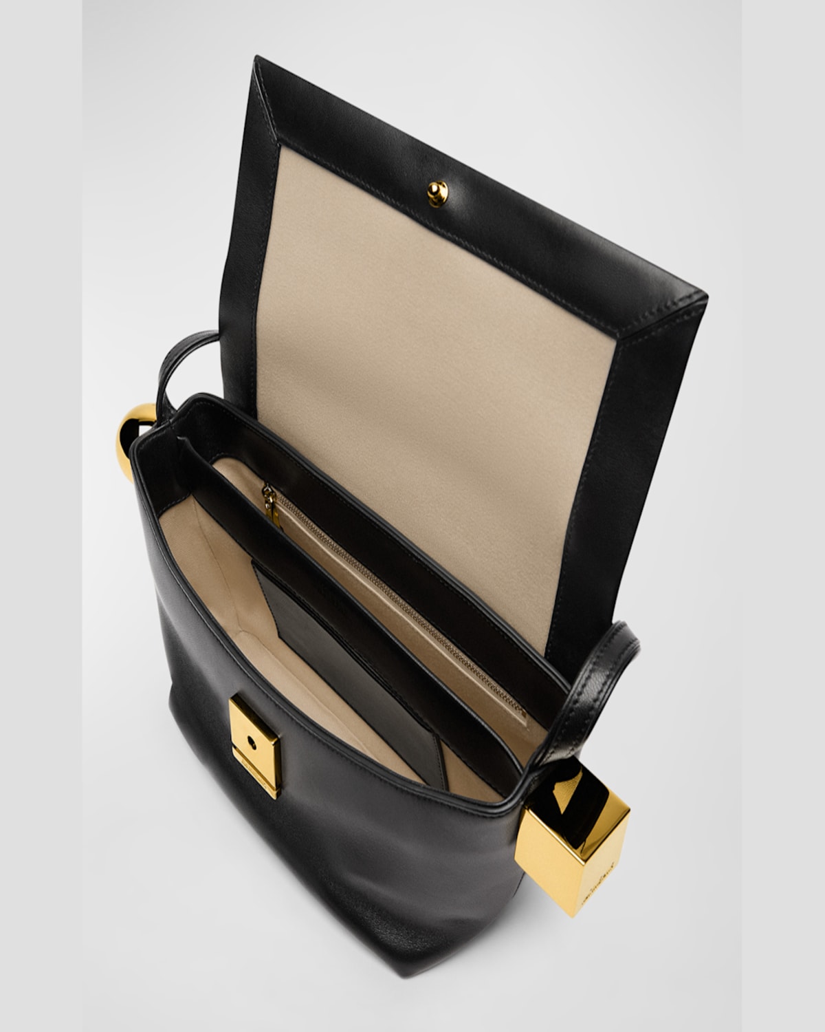 Jacquemus 'le Rond Carre' Black Shoulder Bag With Shoulder Strap In Black