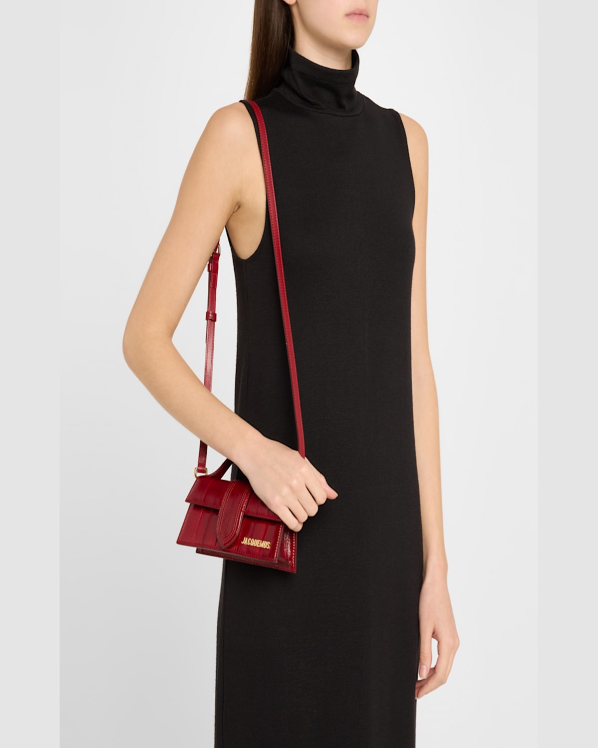 Jacquemus Le Bambino Hagfish Top-handle Bag In Dark Red