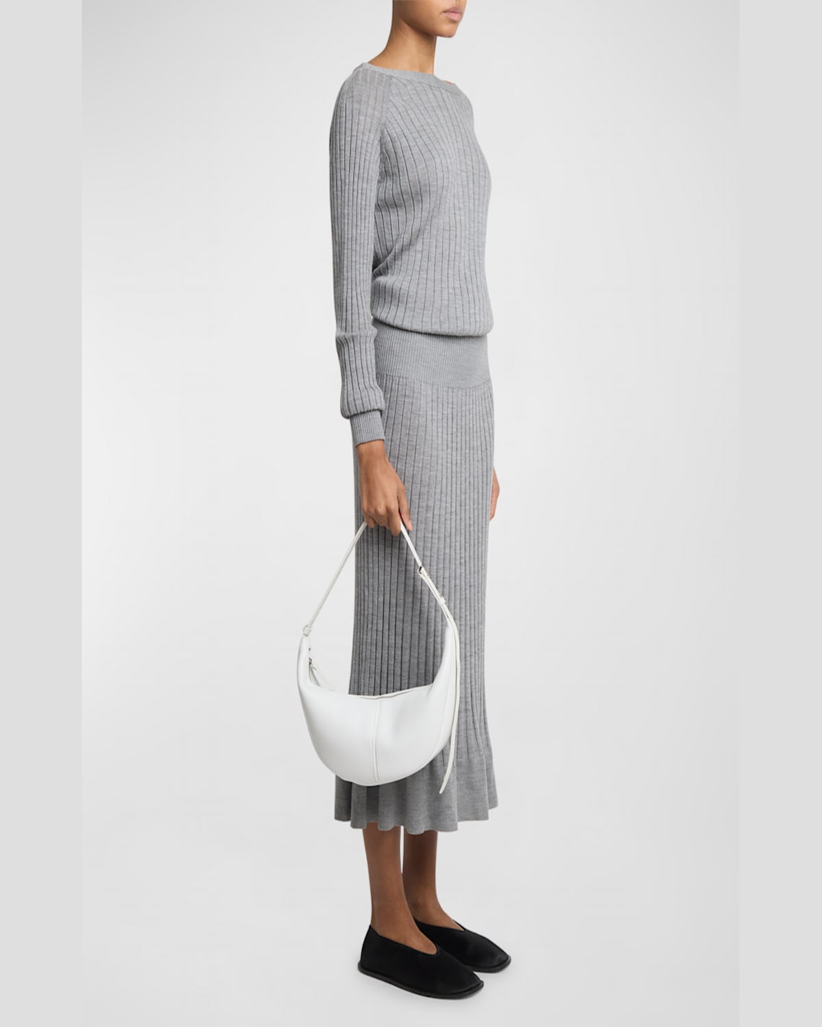 Proenza Schouler Slide Napa Leather Shoulder Bag In White