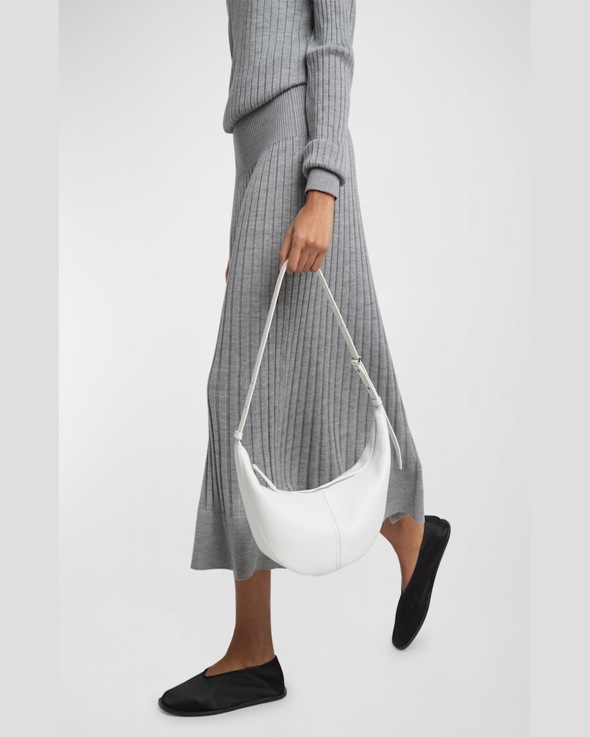 Proenza Schouler Slide Napa Leather Shoulder Bag In White
