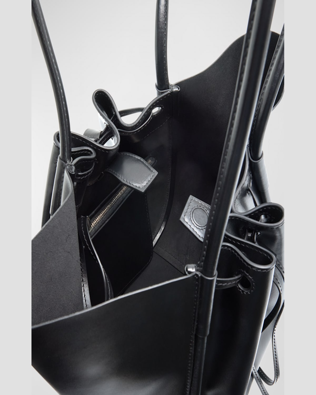 Proenza Schouler Large Ruched Calf Leather Tote Bag In Black