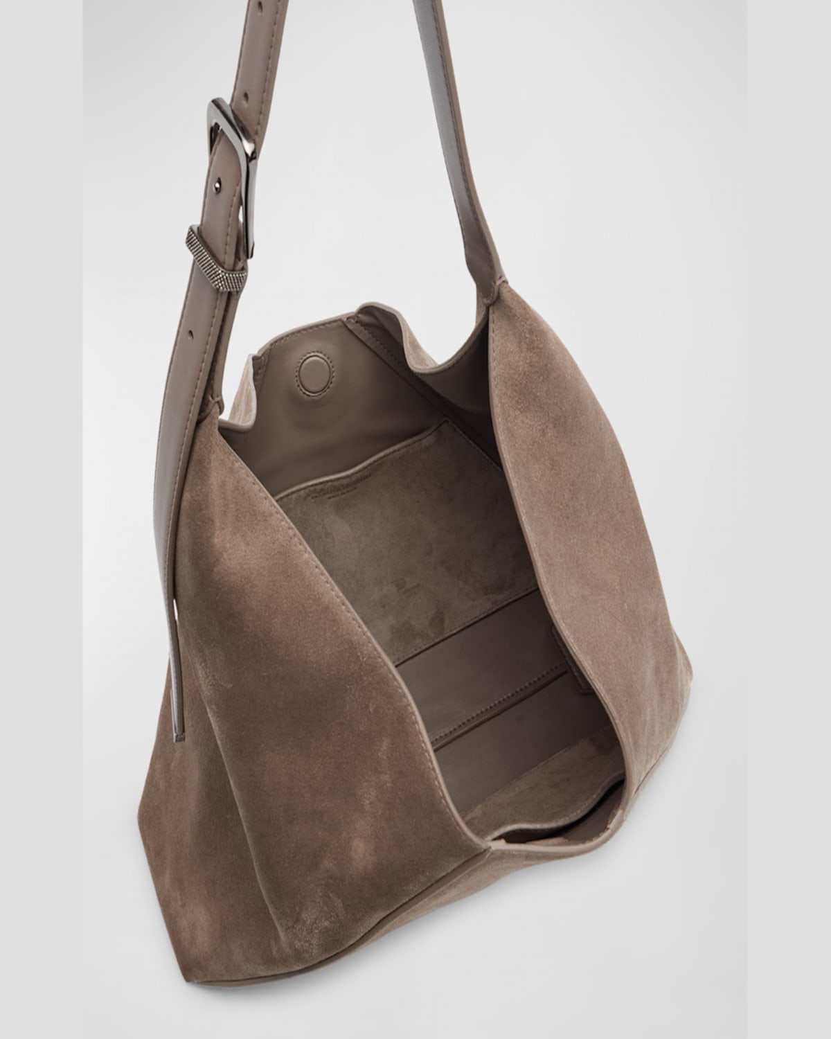 BRUNELLO CUCINELLI BUCKLE SUEDE HOBO BAG 