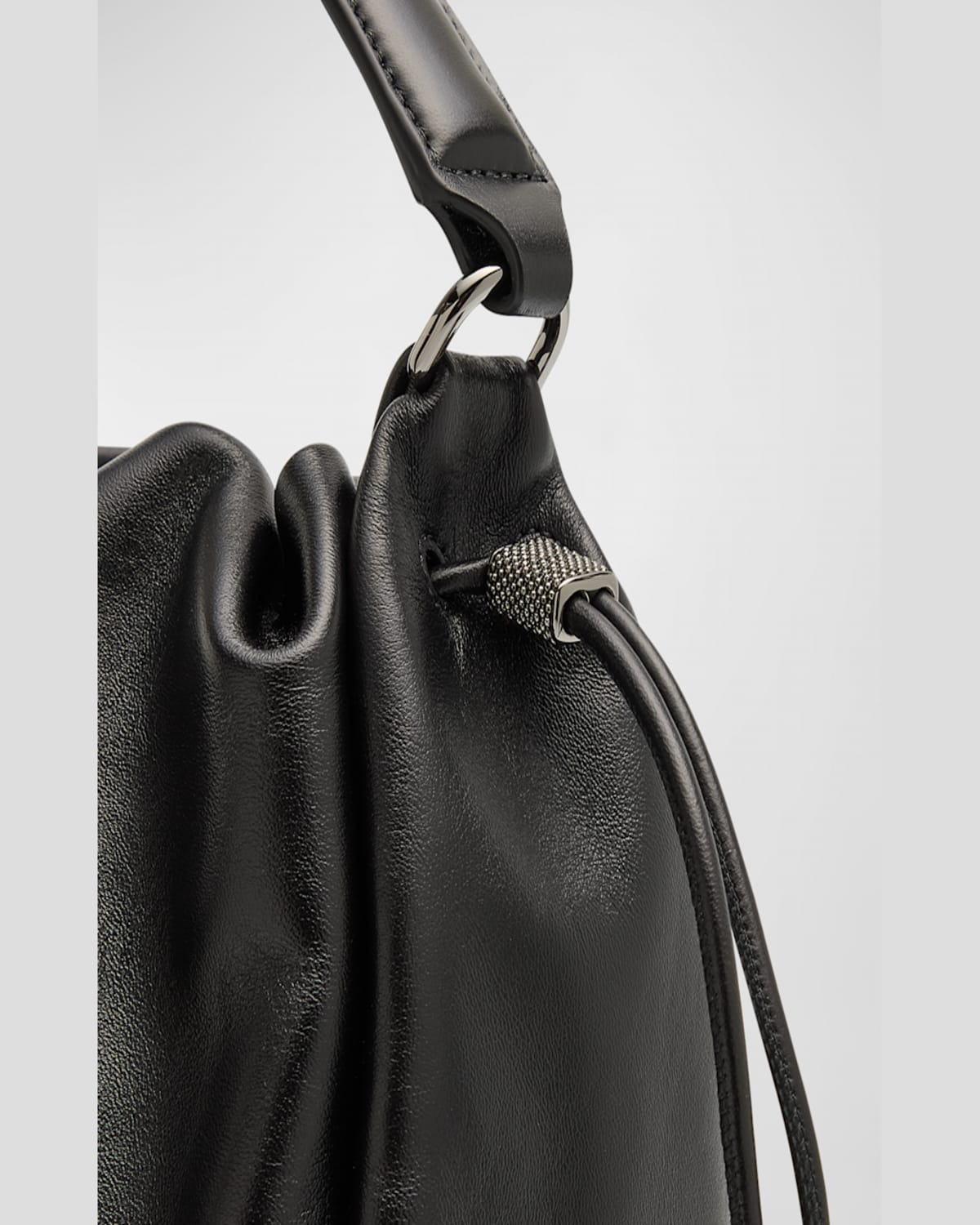 Shop Brunello Cucinelli Medium Lambskin Top-handle Bag In Black