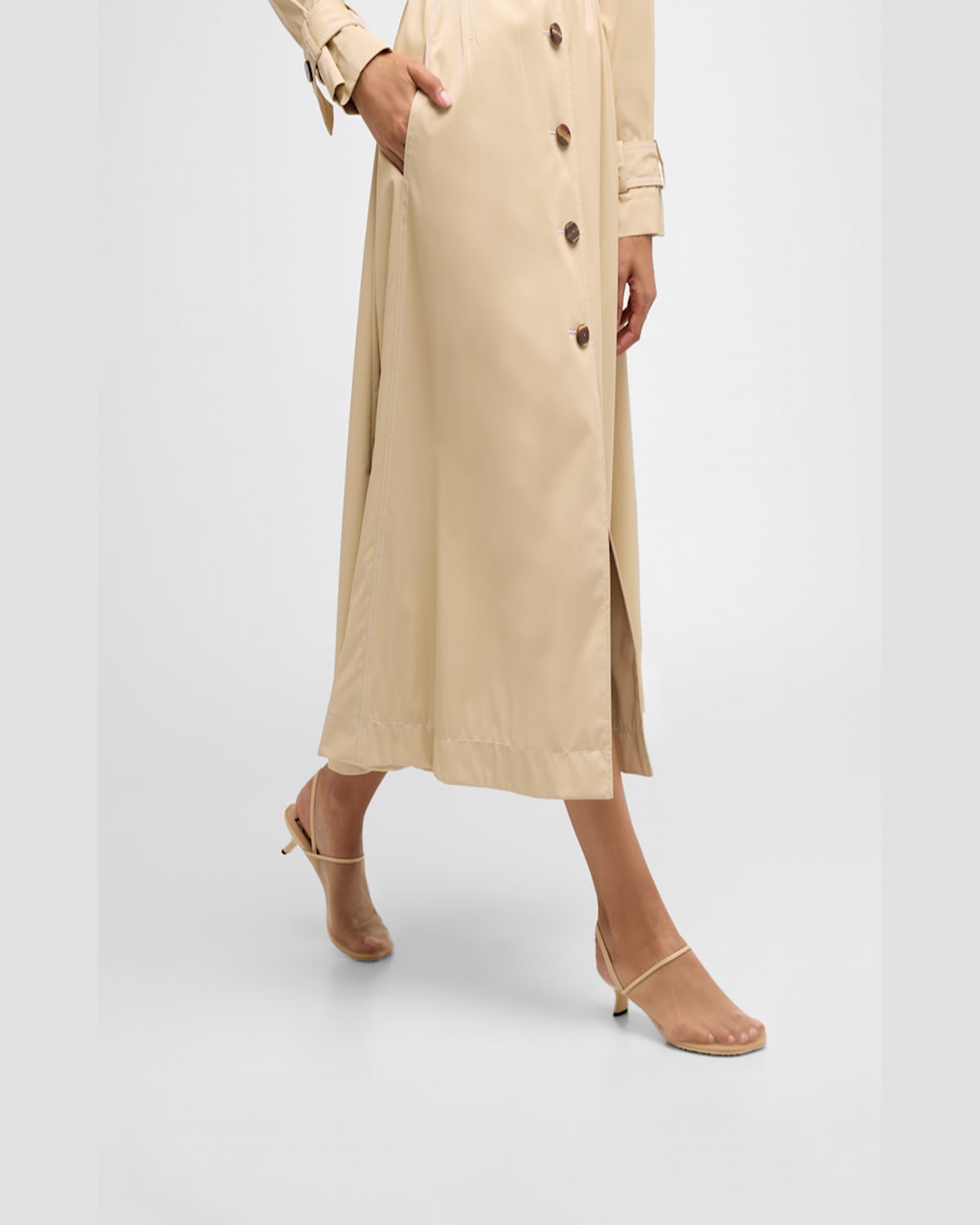 Loewe Kitten Heel Mesh Open Toe Pumps In Tan