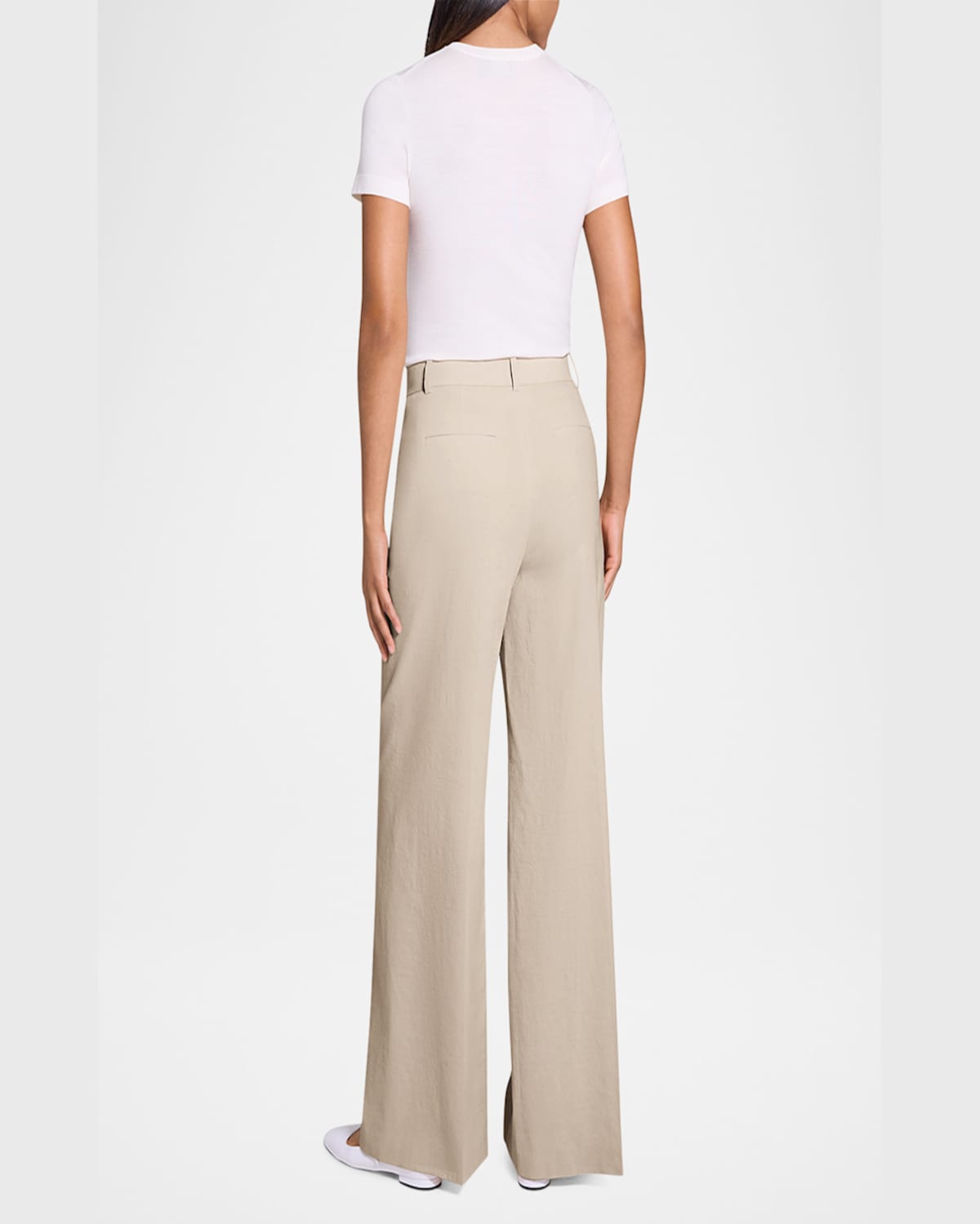 THEORY GOOD CRUNCH HIGH-WAIST WIDE-LEG TROUSERS 