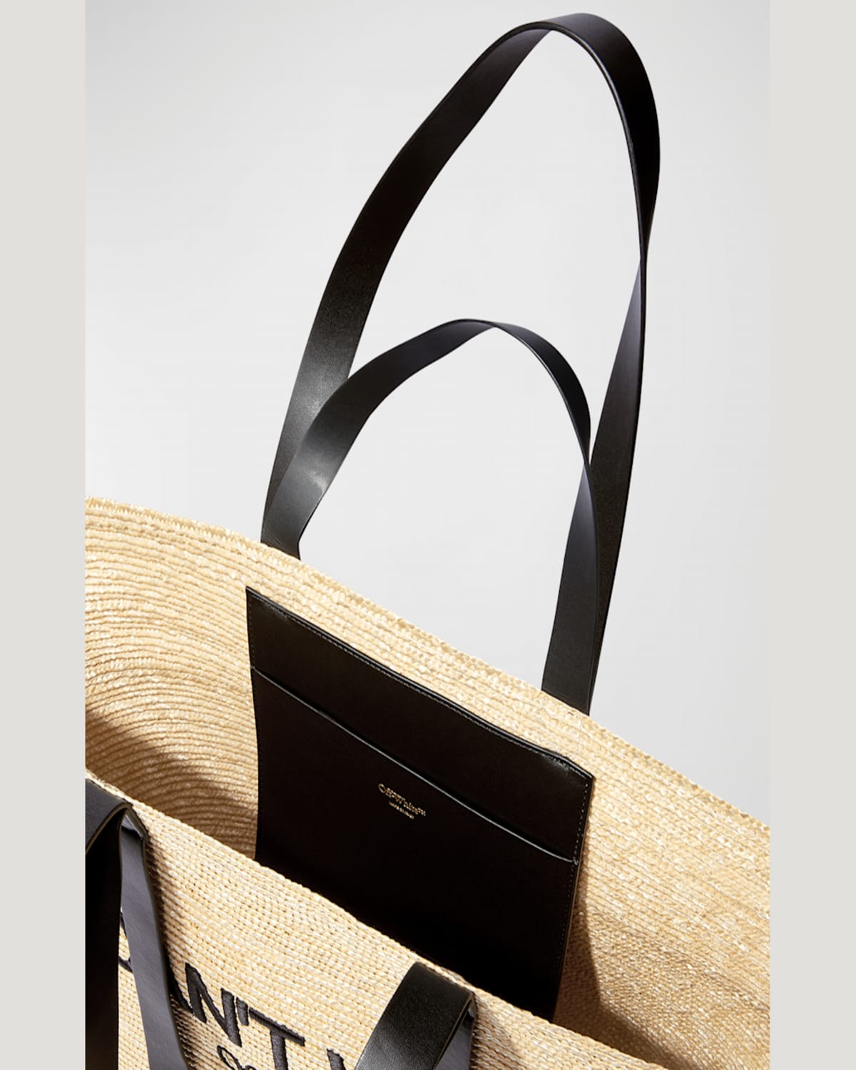 Off-white Day Off Raffia Tote Bag In Black