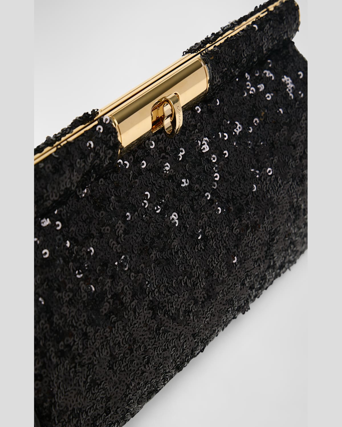 Dolce & Gabbana Marlene Medium Sequined Clutch Bag In Nero