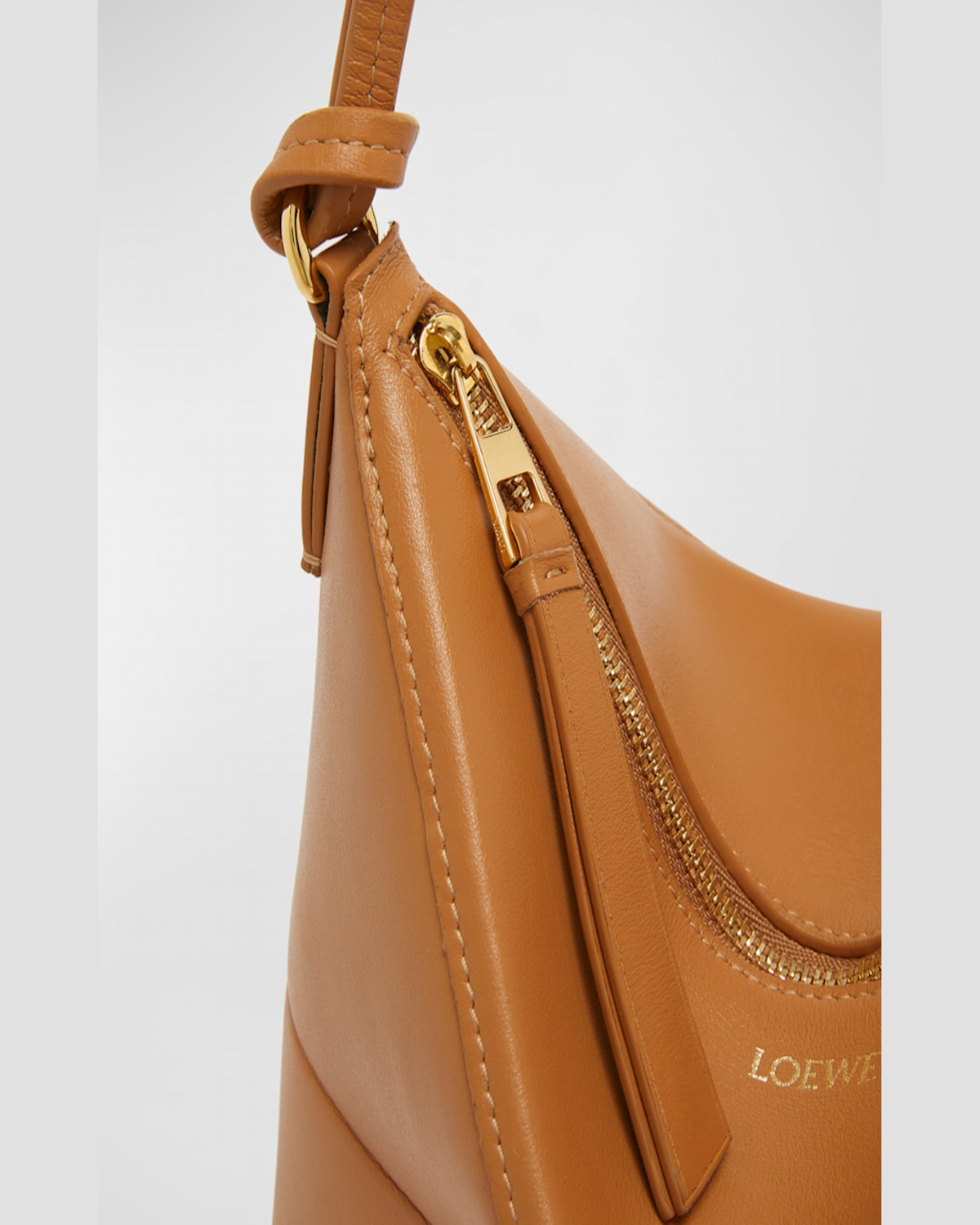 Loewe Puzzle Fold Leather Pouch Shoulder Bag In Warm Desert