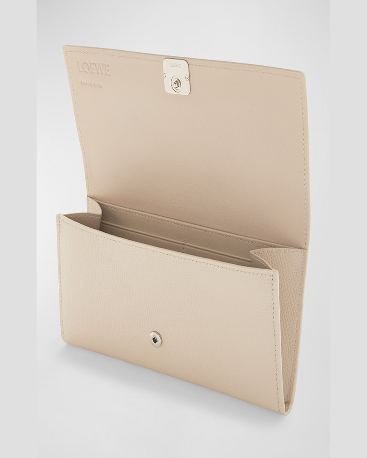 Loewe Anagram Flap Leather Continental Wallet In Light Ghost