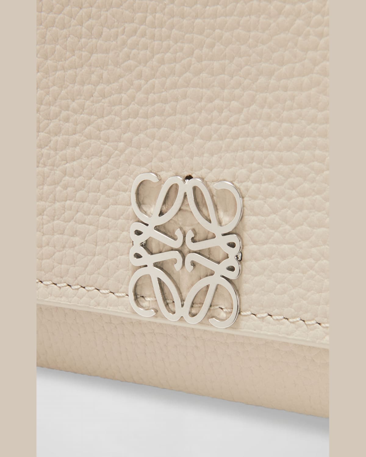 Loewe Anagram Flap Leather Continental Wallet In Light Ghost