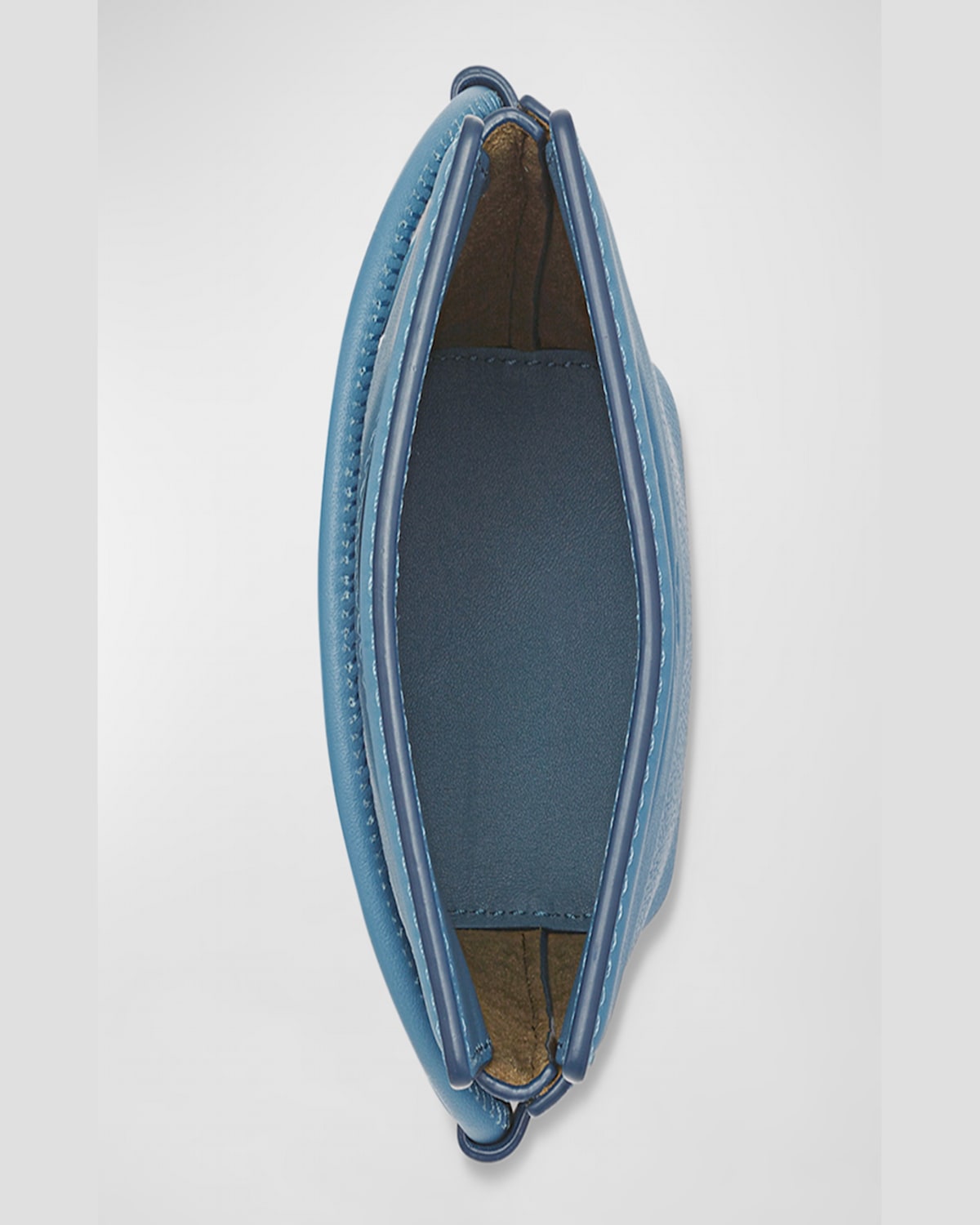 Mcm Diamond Flat Leather Pouch Bucket Bag In Blue Heaven