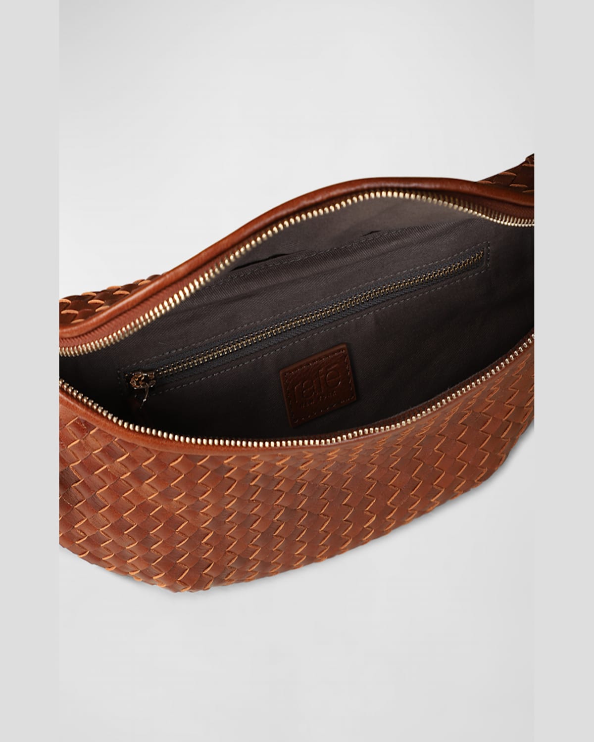Rafe Alex Woven Leather Sling Shoulder Bag In Cognac