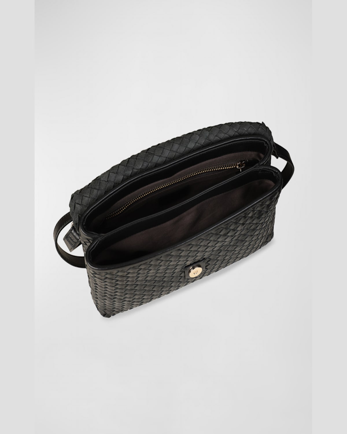 Rafe Jamie Envelope Woven Leather Clutch Bag In Black
