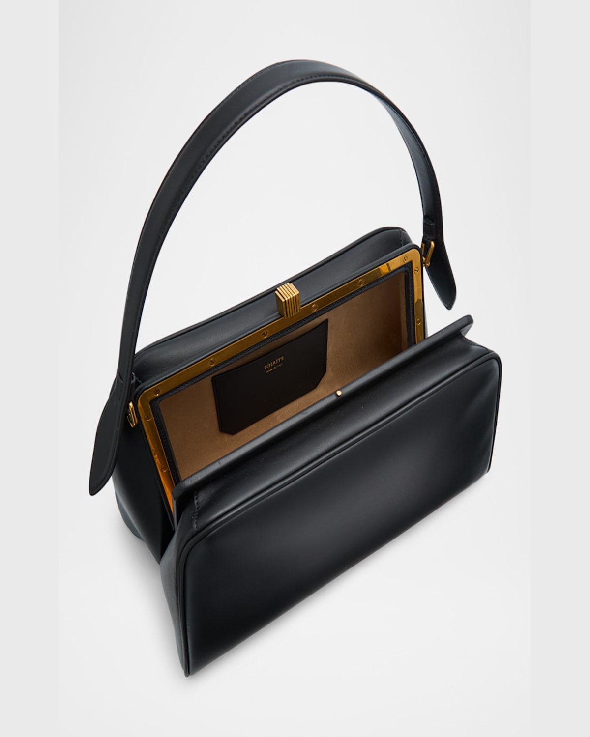 Khaite Cate Calfskin Leather Top-handle Bag In Black