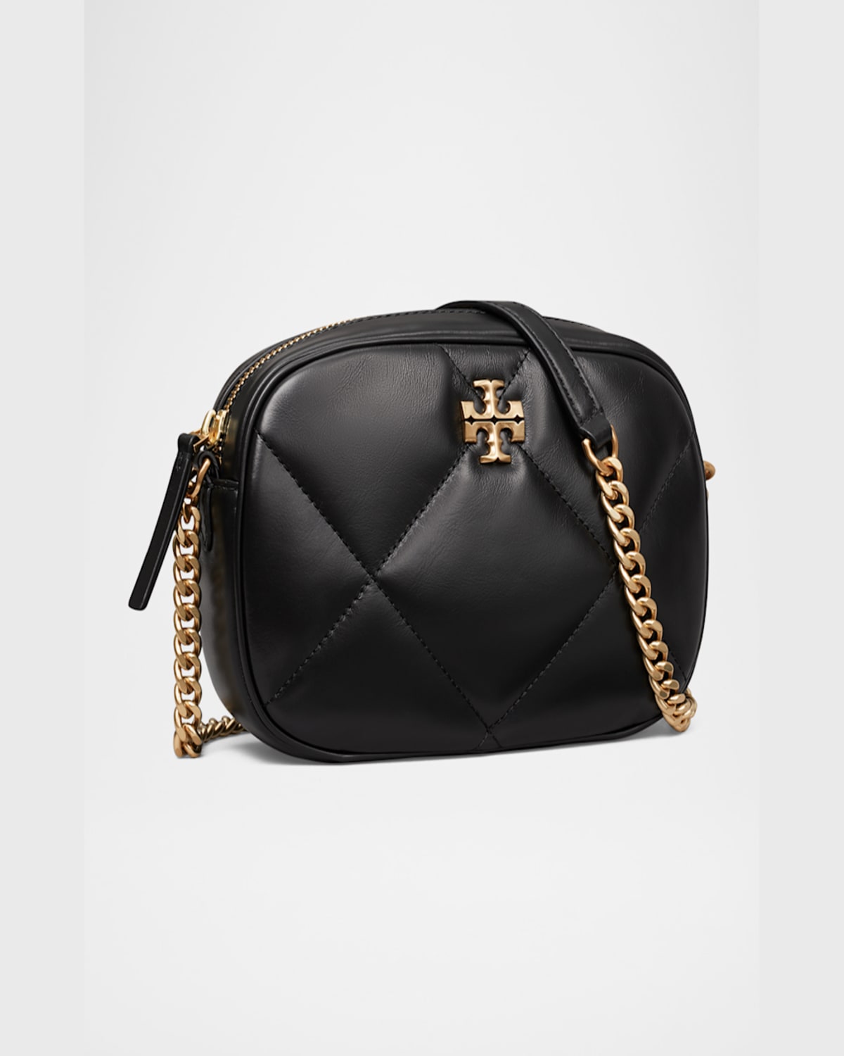 Tory Burch Kira Diamond-quilted Leather Crossbody Bag In Black