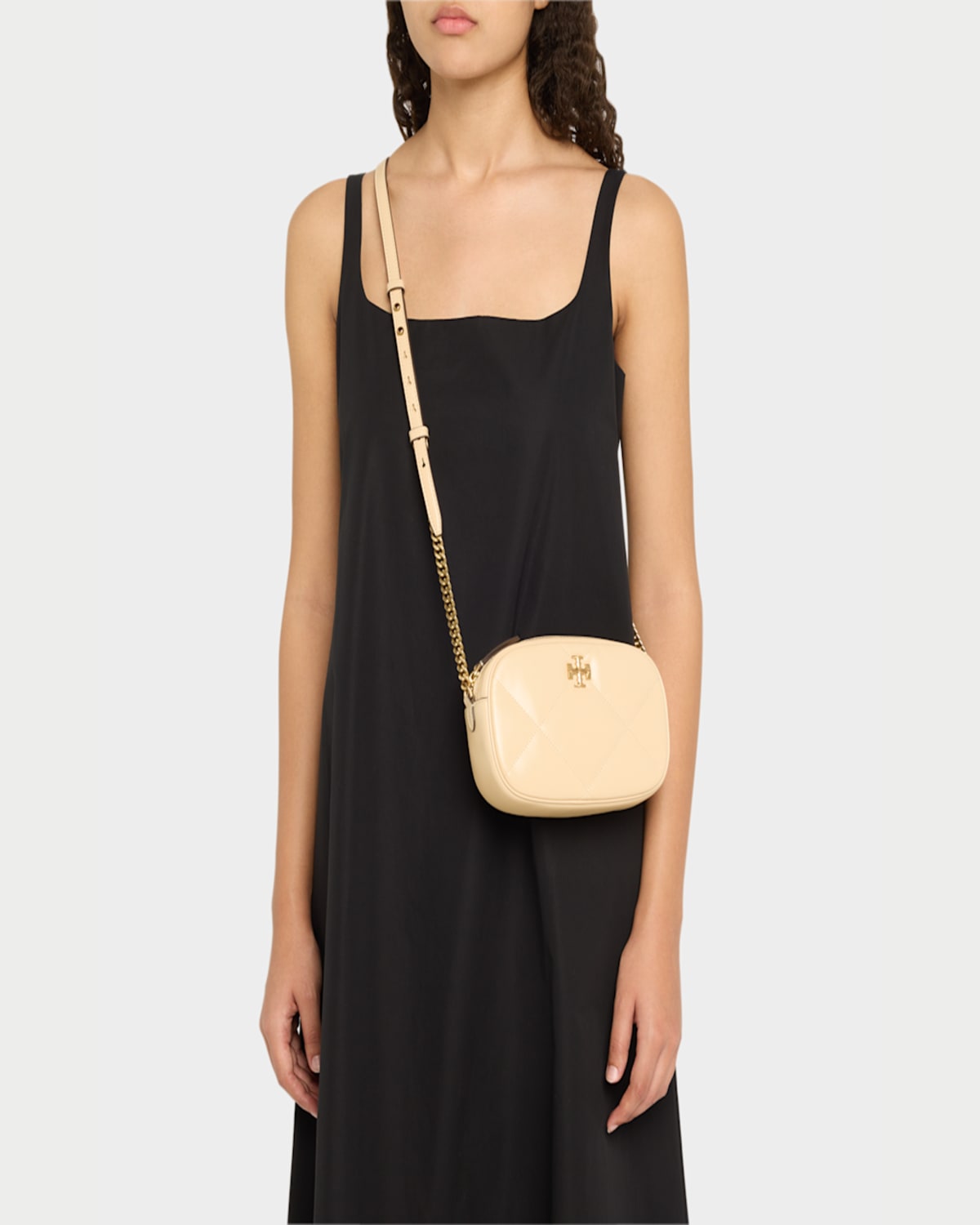 Tory Burch Kira Diamond-quilted Leather Crossbody Bag In Vanilla Soft Serve
